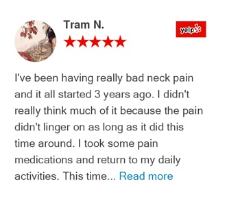 Neck Pain 24 Review by Tram on Yelp for Active Family Wellness Clinic in Fairfax,VA